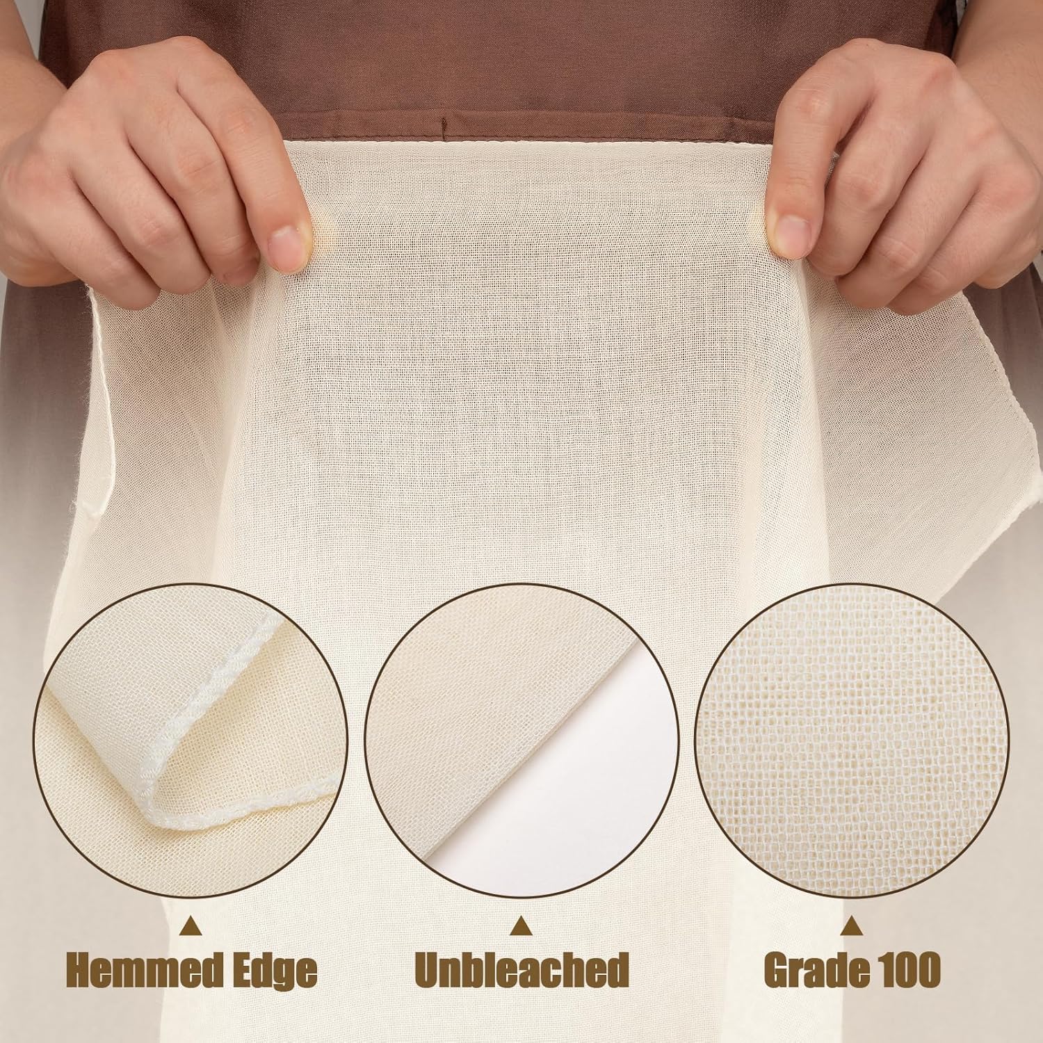 Skiennix Cheese Cloths - 4PCS 36x36 Inch Unbleached Cotton Straining Cloths for Cooking & Cheese Making