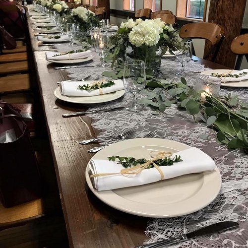 20 Pcs White Lace Table Runner 14 x 120 Inch Embroidered Boho Table Runner for Wedding Party Bridal Shower Decorations Vintage Rustic Table Runners