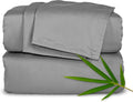 Pure Bamboo Twin Sheet Set - 100% Organic Viscose, Luxuriously Soft & Cooling | Stone Grey, Double Stitching