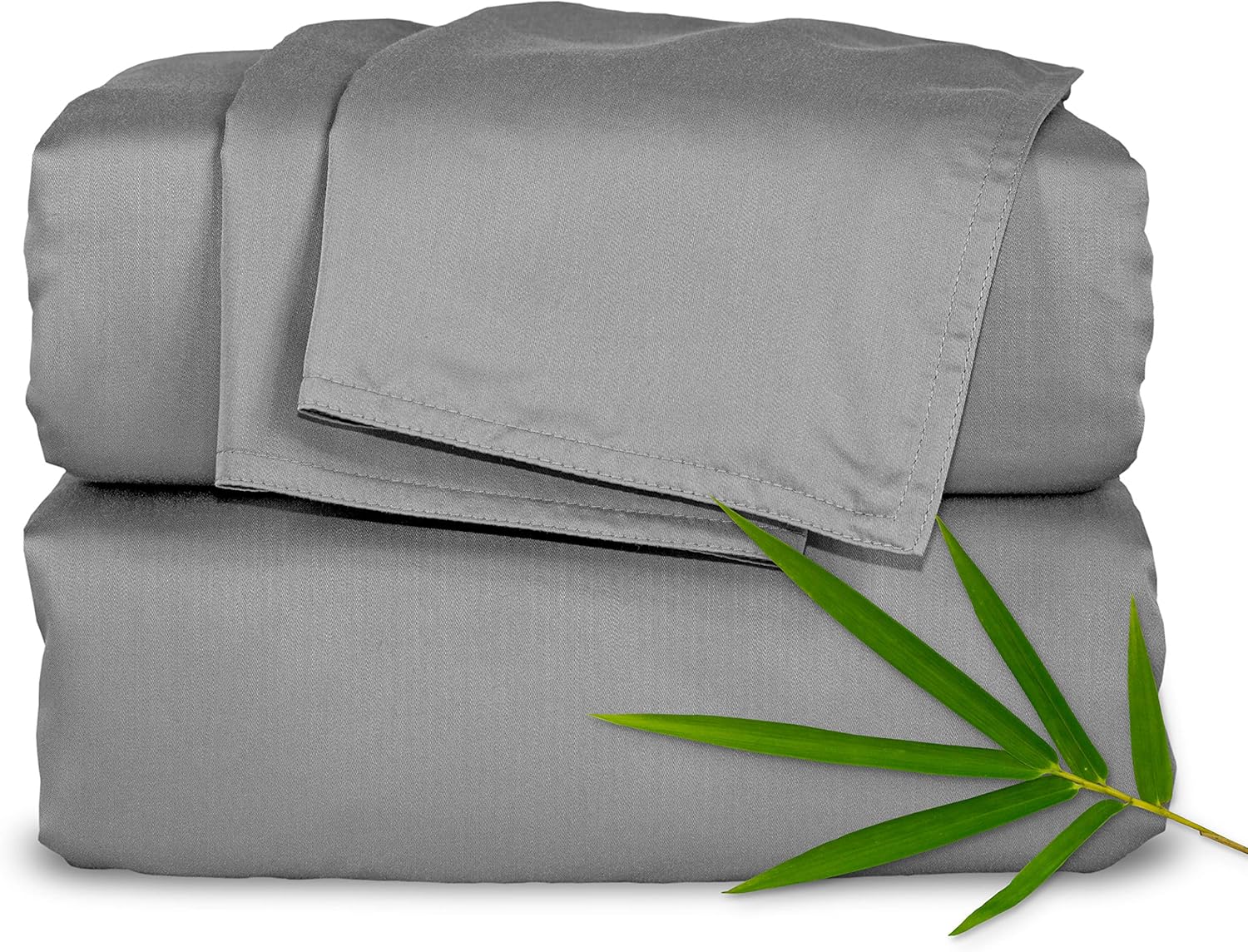 Pure Bamboo California King Sheets - 100% Organic Viscose Bed Set, Soft & Cooling, Stone Grey