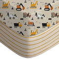 Yoofoss Fitted Pack and Play Sheets - Soft, Breathable Mini Crib Sheets 2-Pack (Brown & Stripe)