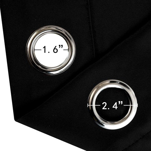 LEMOMO Blackout Curtains - Thermal Insulated Room Darkening Set of 2 Panels | 52 x 84 Inches - Black