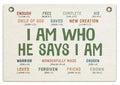Christian Wall Decor Banner, Inspirational Religious Bible Verse Decor, Canvas Hanging Flag Banner Wall Poster Sign, Positive Growth Mindset Quotes for Kid's Room Classroom Homeschool -I Am Who He Says I am