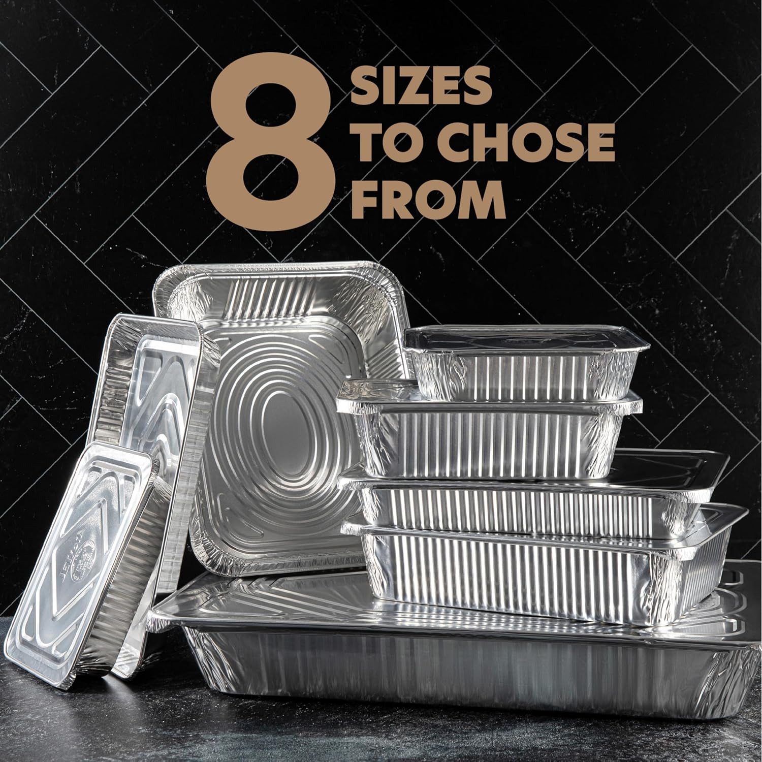 PlasticPro Aluminum Pans - Heavy Duty Disposable Baking Pans with Covers | 12.5'' x 9'' | 10 Pack
