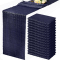 15 Pack Sequin Table Runner 12X108 Inch Royal Blue Table Runner Glitter Metallic Sequin Runner Holiday Table Runners for Wedding Engagement Birthday Party Bridal Baby Shower Graduations Supplies Decor
