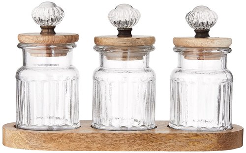 Knob Glass Condiment Set