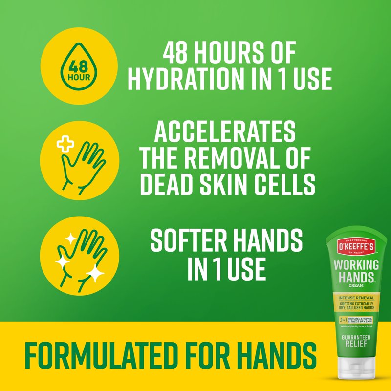O'Keeffe's Working Hands Intense Renewal Hand Cream, 3oz Tube (Pack