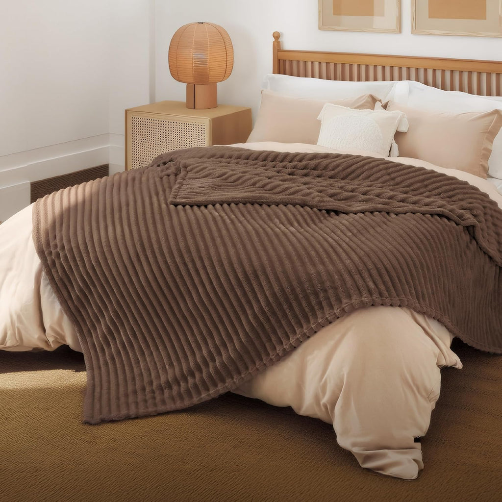 Bedsure GentleSoft Fleece Blanket - Cozy Brown Throw for Couch, Perfect for Women & Girls | 90x90 Inches
