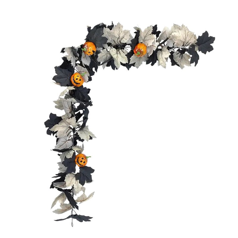 Halloween Garland Decor - 68.9in Black Fall Wreath for Wall Indoor - Variation C