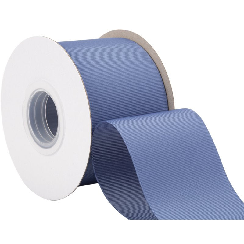 Grosgrain Ribbon 2.5 Inch x 25 Yards - Smoke Blue, Premium Polyester Craft Ribbon