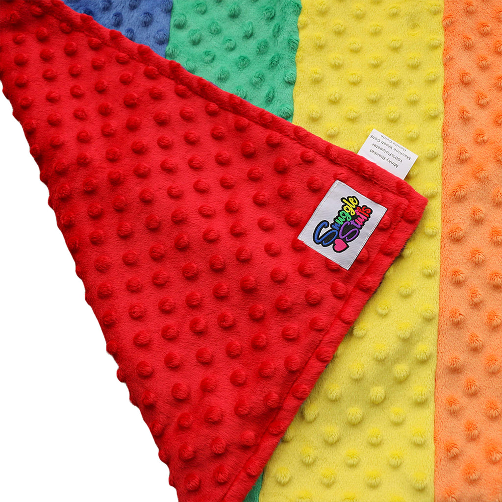 Luxury Minky Dot Plush Rainbow Flag Baby Blanket, 24" x 36"