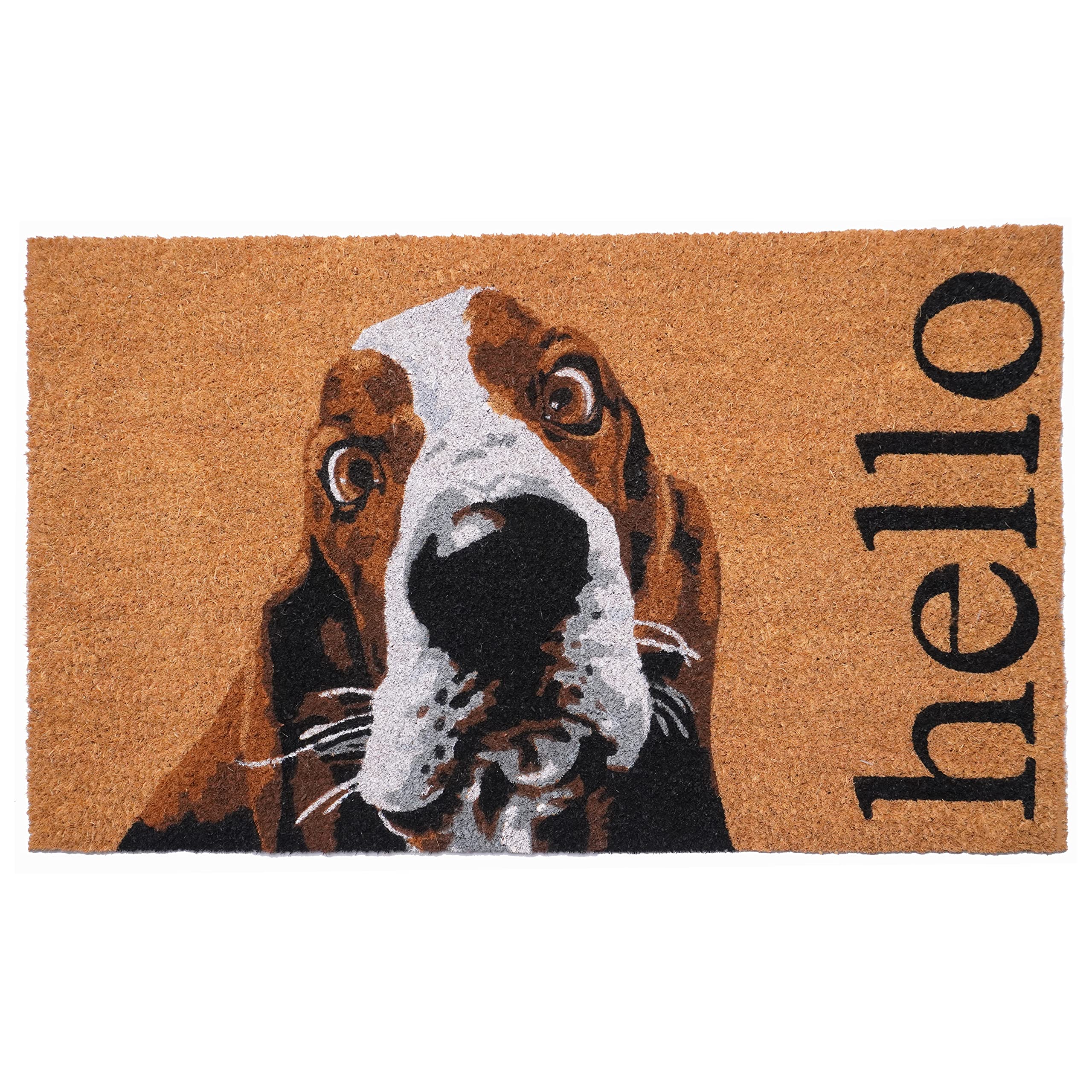 Calloway Mills Brown/White Basset Hound Doormat (24" x 36")