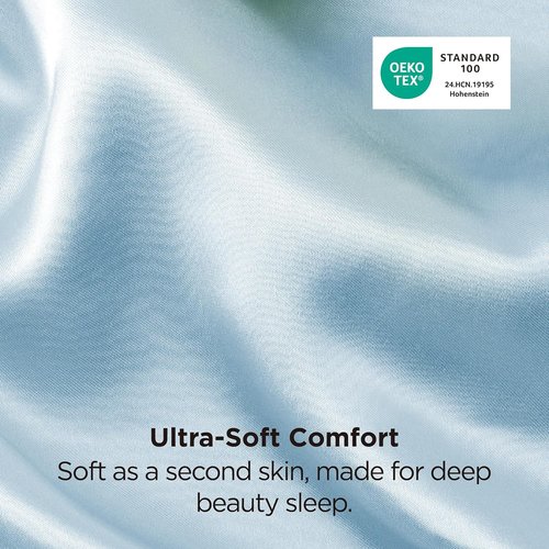 Bedsure Satin Pillowcase - Luxurious Silk-Like Comfort | Standard Size 20x26 Inches, Aqua, 2-Pack