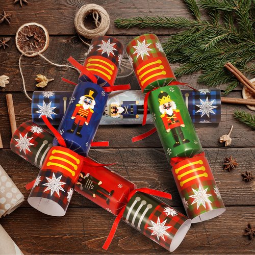 JOYIN 8 Pack Christmas Party Favor Non-Snap Nutcrackers Design Party Table Favors with Holiday Party Favor Supplies for Kids and Adults, Christmas Parties, Dinners and Holidays
