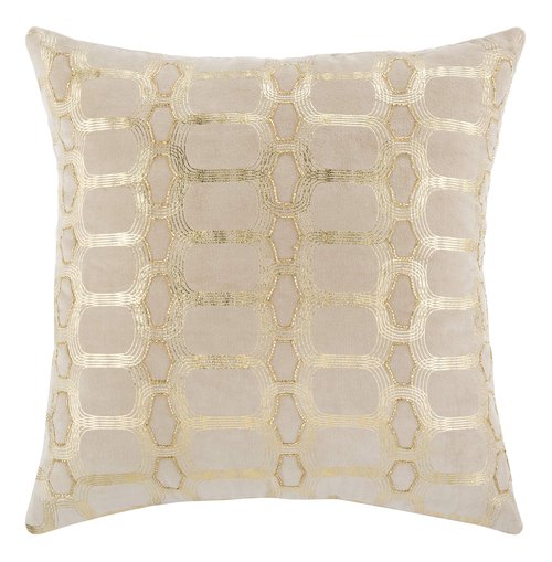 SAFAVIEH Adalie Throw Pillow, 12"x22", Beige/Gold