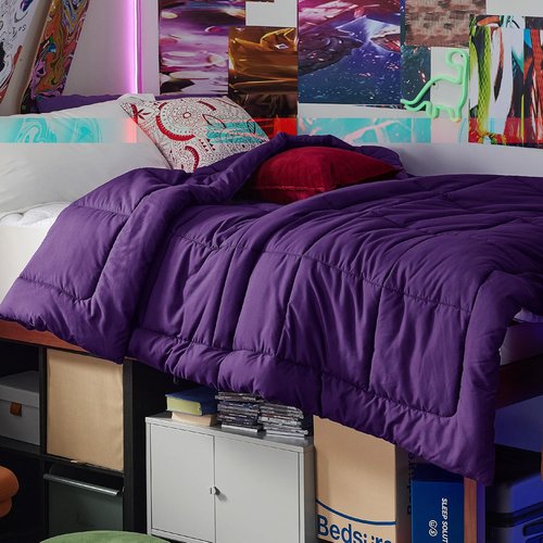 Bedsure Comforter Duvet Insert - All-Season Twin XL Quilted Down Alternative Blanket, Purple 92 x 68 Inches
