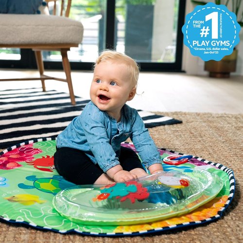 Baby Einstein Sea Floor Explorers Water Mat - 2-in-1 Portable Tummy Time Play Gym for Newborns