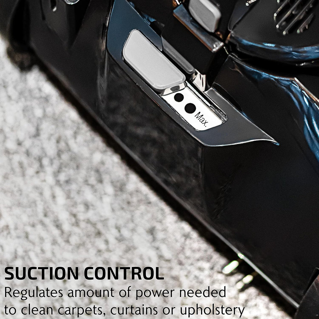 OVENTE Bagless Canister Vacuum Cleaner - 1400W Powerful Suction, 3L Dust Cup, Lightweight, Black