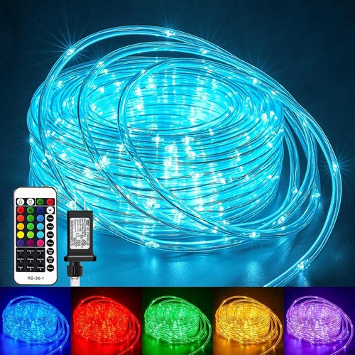 Minetom 33FT Color Changing LED Rope Lights - 100 Waterproof String Lights with Remote | Twinkle Effect for Indoor & Outdoor Decor