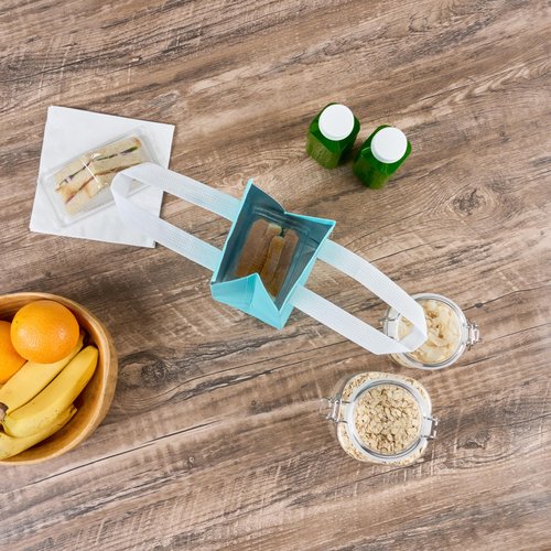 Restaurantware Insulated Delivery Bags 100 Count 4.724 x 3.937 x 11.024 Inches Nonwoven Take Out Bags For Food With Sturdy Handles, Teal Insulated Grocery Bags Tamper-Evident Foldable