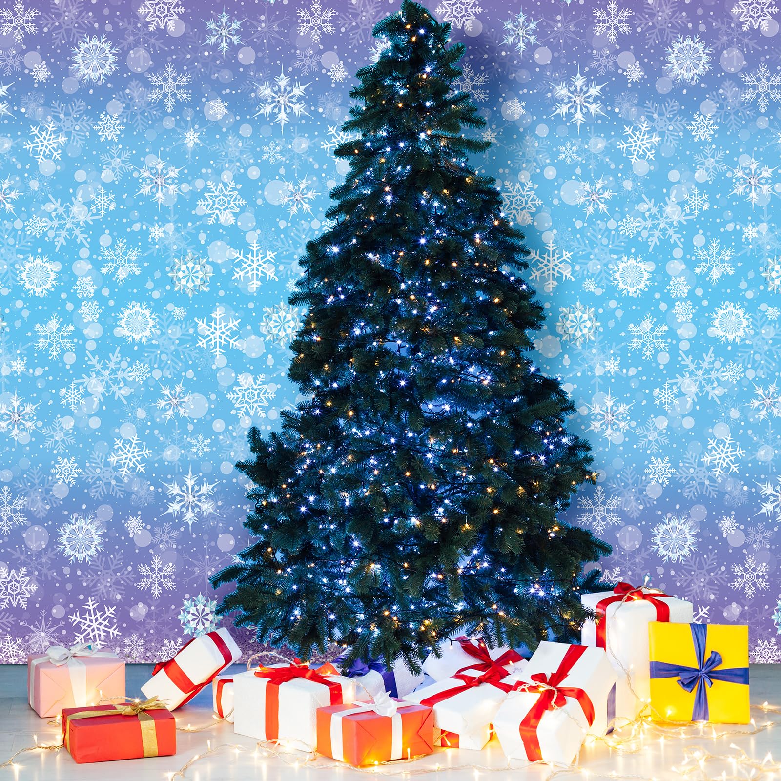 1 Pack Winter Snowflake Plastic Tablecloth Decorations, Blue and Purple Snowflake Winter Wonderland Disposable Table Cover for Christmas Holiday New Year Party Supplies Decorations, 54x108 Inch