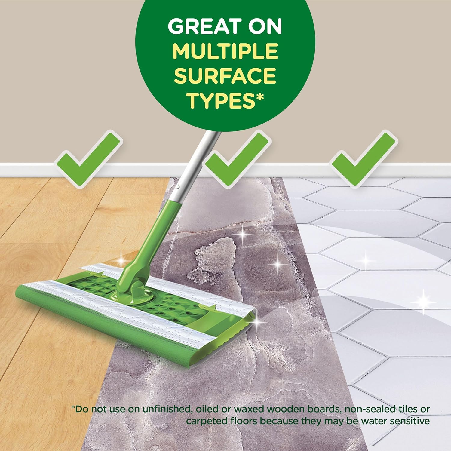 Swiffer Sweep + Mop Wet Pads Refill - All-Purpose Floor Cleaner for Dirt & Dust | Lavender, 12ct