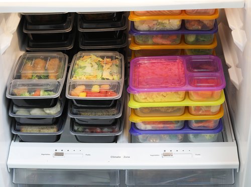 6 Pack - SimpleHouseware Color Reusable 3-Compartment Meal Prep Container Boxes (36 ounces)
