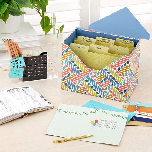 Hallmark Pack of 24 Handmade Assorted Boxed Greeting Cards, Herringbone Pattern—Birthday, Baby Shower, Wedding, Sympathy, Thinking of You, Thank You Cards & Birthday Cards Assortment