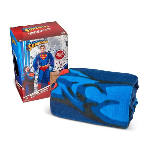 Northwest DC Superman Full Body Player Comfy Throw Blanket with Sleeves, 48" x 71", Action Superman