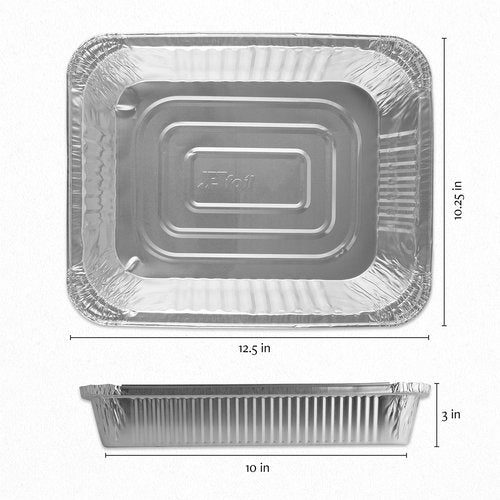 PLASTICPRO Disposable 9 x 13 Aluminum Foil Pans Half Size Deep Steam Table Bakeware - Cookware Perfect for Baking Cakes, Bread, Meatloaf, Lasagna (100)