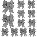 Tsorode 12 Pcs Christmas Bows for Tree,5 x 7 Inch Black and White Striped Christmas Tree Bows for Wreaths Gift Wrapping Garland, Xmas Decoration Holiday Party Decor Tree Ribbon Ornaments Crafts