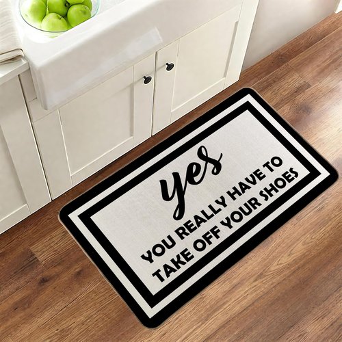RYKEEN Yes You Really Have to Take Off Your Shoes Door Mat 17 x 30 Inch Funny Shoes Take Them Off Mats Easy to Clean, Waterpoof Doormats for Front Door Entance, Outside Indoor Door Mats (Gray)