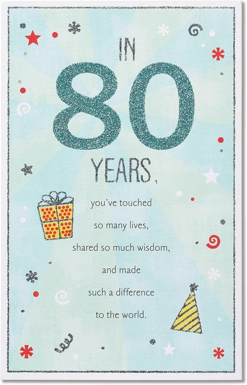 American Greetings 80th Birthday Card - Celebrate 80 Years of Memories & Joy