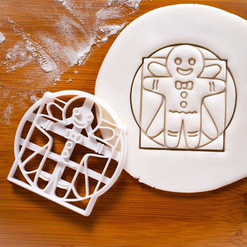 Set of 4 Gingerbread Man cookie cutters (Designs: VooDoo, Happy, Vitruvian and Zombie), 4 pieces - Bakerlogy