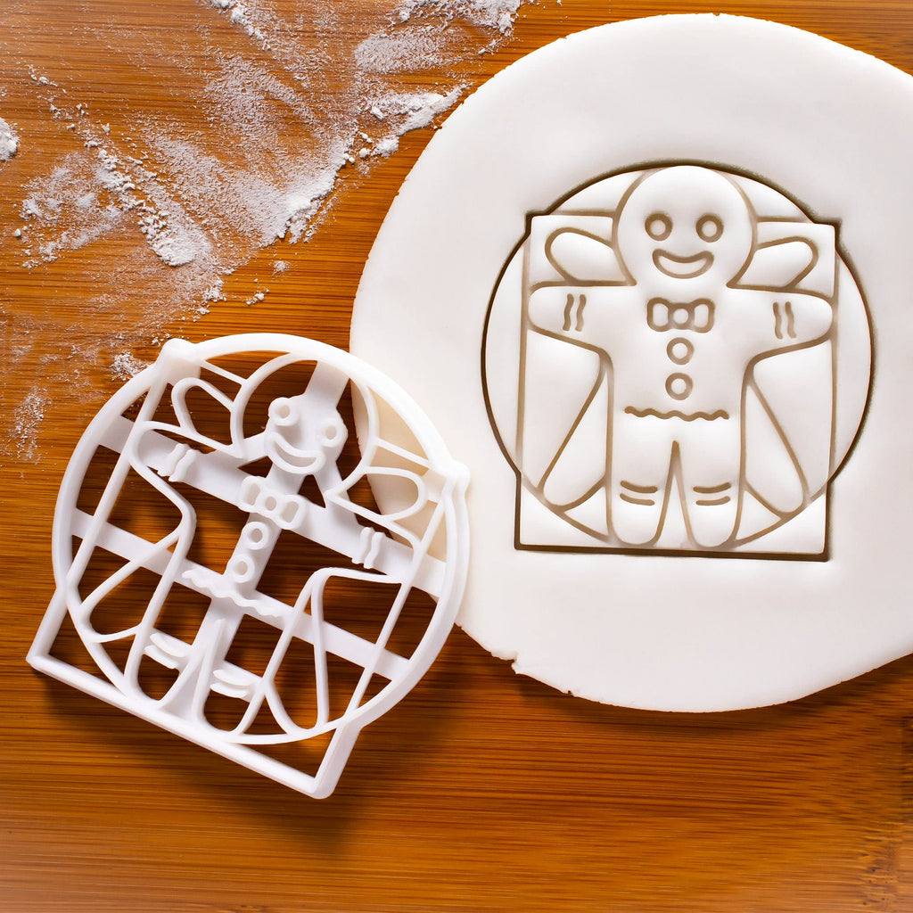 Set of 4 Gingerbread Man cookie cutters (Designs: VooDoo, Happy, Vitruvian and Zombie), 4 pieces - Bakerlogy