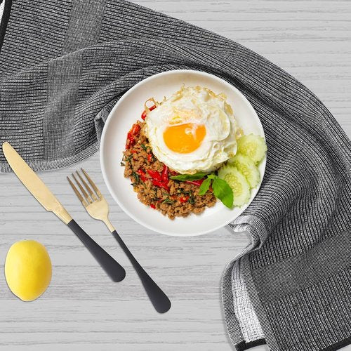 Homaxy Premium Kitchen Towels - Highly Absorbent Cotton Dish Towels (18”x28”, 6 Pack) | Black