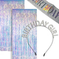 Birthday Girl Crown - Silver With Iridescent Streamers | Perfect Party Accessory