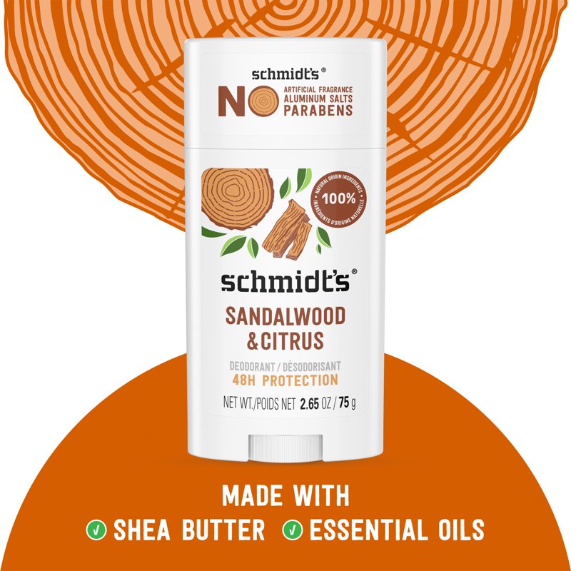Natural Deodorant Stick, Citrus & Sandalwood, Aluminum-Free, 2.65 oz