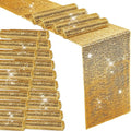 Mixweer 24 Pcs 12 x 108 Inch Gold Sequin Table Runners Bulk Glitter Table Runners Decorations for Birthday Party Wedding Engagement Holiday Celebration Supplies