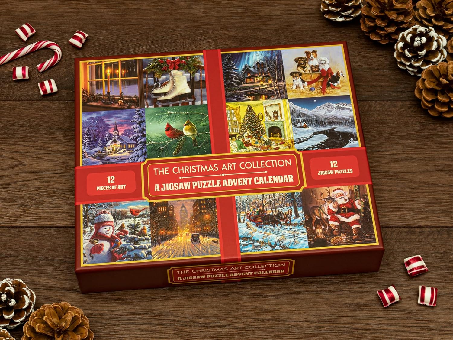 Unique Jigsaw Puzzle Advent Calendar 2025 - 12 Festive 100-Piece Puzzles for Family Fun