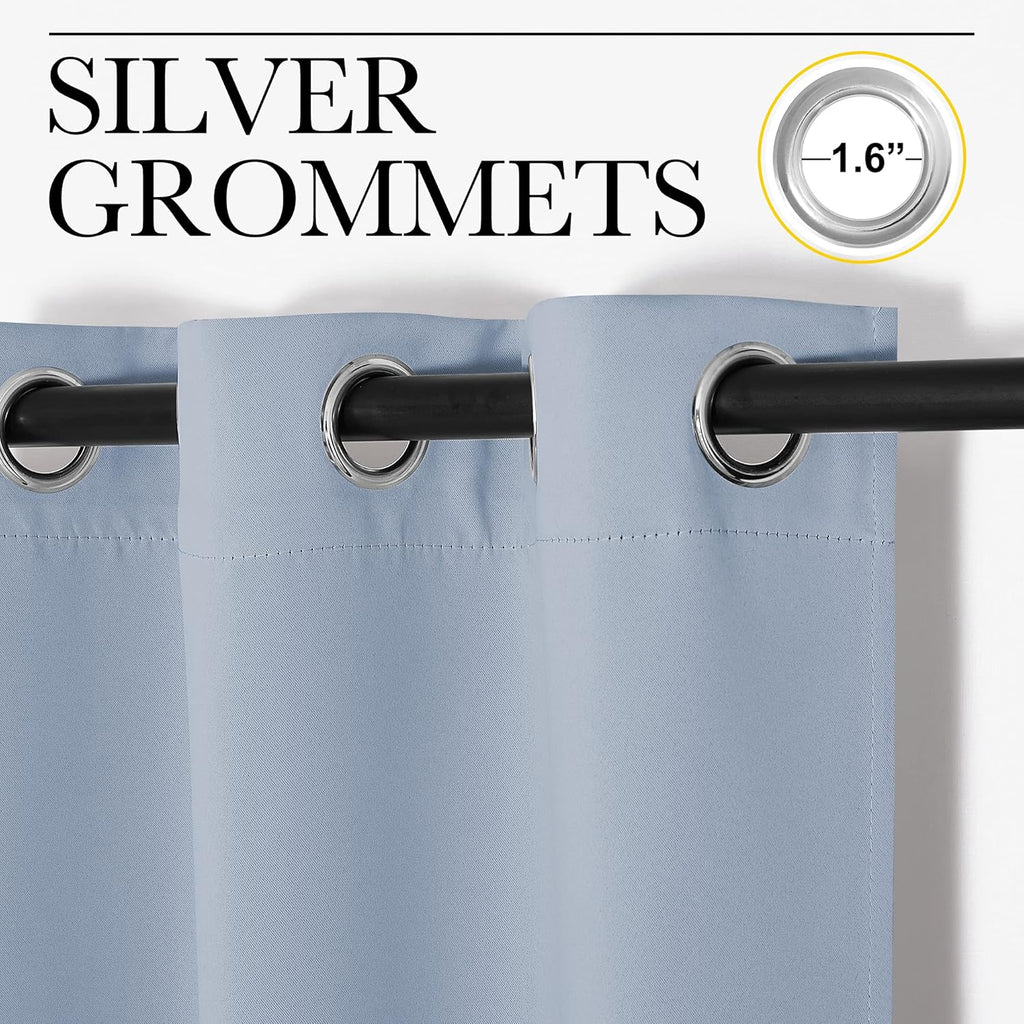 NICETOWN Vintage Blue Blackout Curtains - Thermal Insulated Drapes for Living Room | 78" Length, 2 Panels, 55" Wide