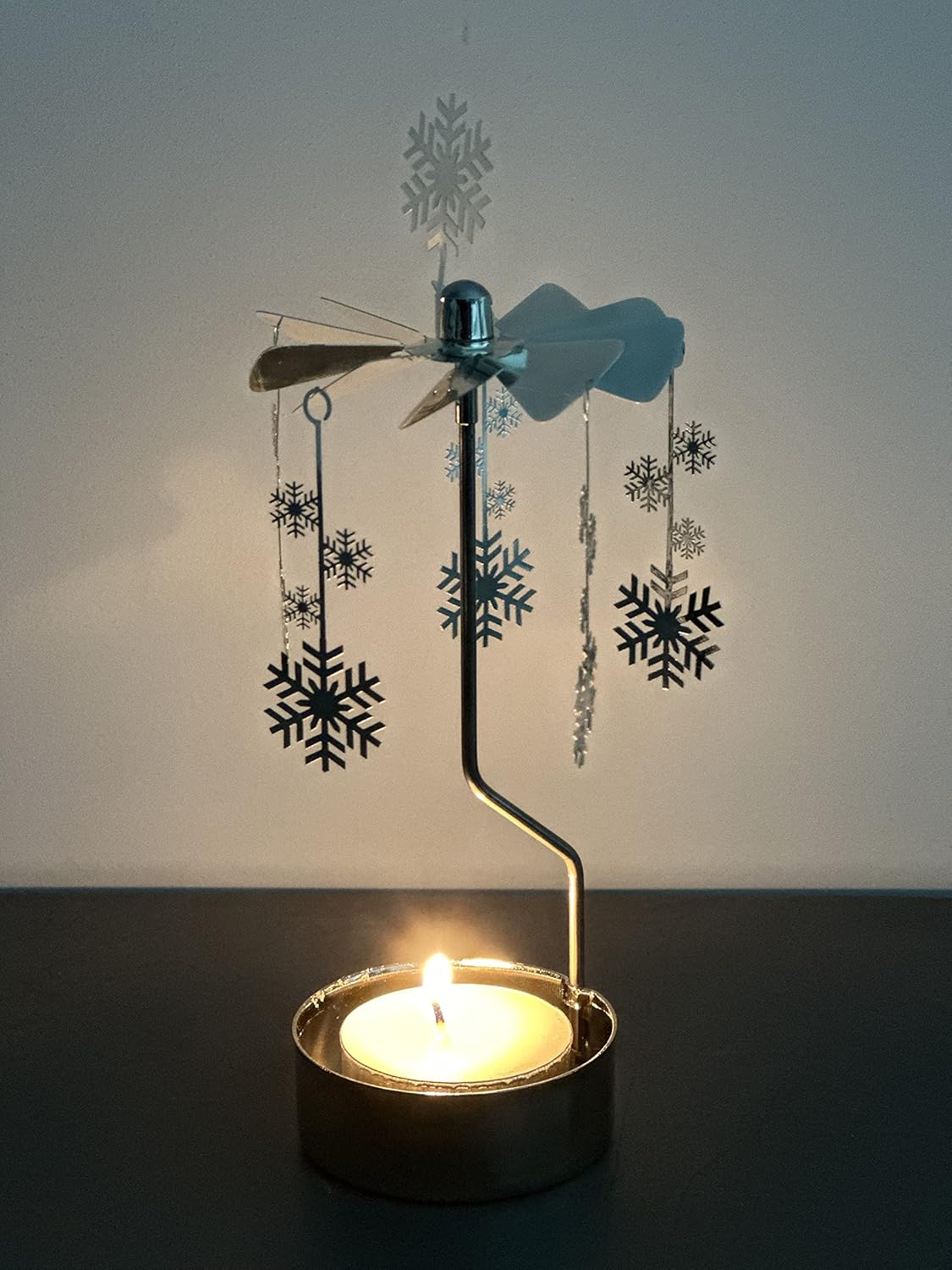 Skiennix Rotary Candle Holder - Elegant Spinning Metal Design | Perfect Small Gift for Any Occasion