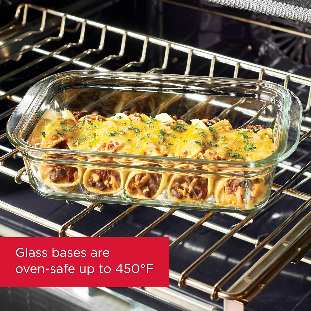 Rubbermaid Brilliance Glass Food Storage Containers - 3.2 Cup | Set of 4, BPA-Free & Leak-Proof