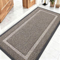 OLANLY Waterproof Front Door Mat - All-Season Natural Rubber Doormat | Easy Clean, Low Profile, 47x23, Khaki & White