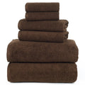 100 Percent Cotton Towel Set, Zero Twist, Soft and Absorbent 6 Piece Set With 2 Bath Towels, 2 Hand Towels and 2 Washcloths (Chocolate) By Lavish Home