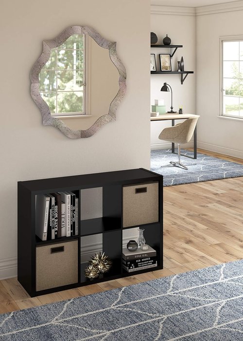 ClosetMaid 6-Cube Storage Shelf Organizer - Versatile Open Back Design, Easy Assembly, Black Wood Finish