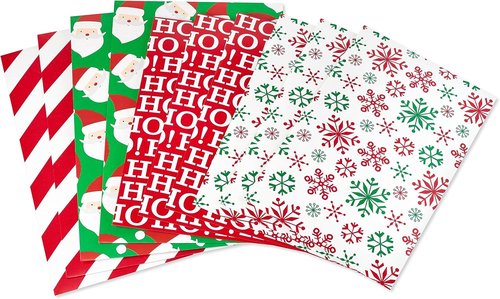 American Greetings Christmas Gift Boxes - Festive Designs with Lids, Assorted Sizes (6 Medium & 4 Large)