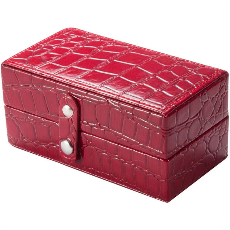 Jewelry Case with Velvet Compartments and Key Lock - Multiple Colors