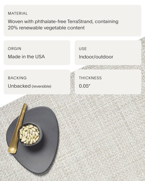 Chilewich Basketweave Placemats - Woven Placemats Set of 4 - Reusable, Stain-Resistant, Indoor/Outdoor Tabletop Protection - Natural - 14" x 19" Rectangle