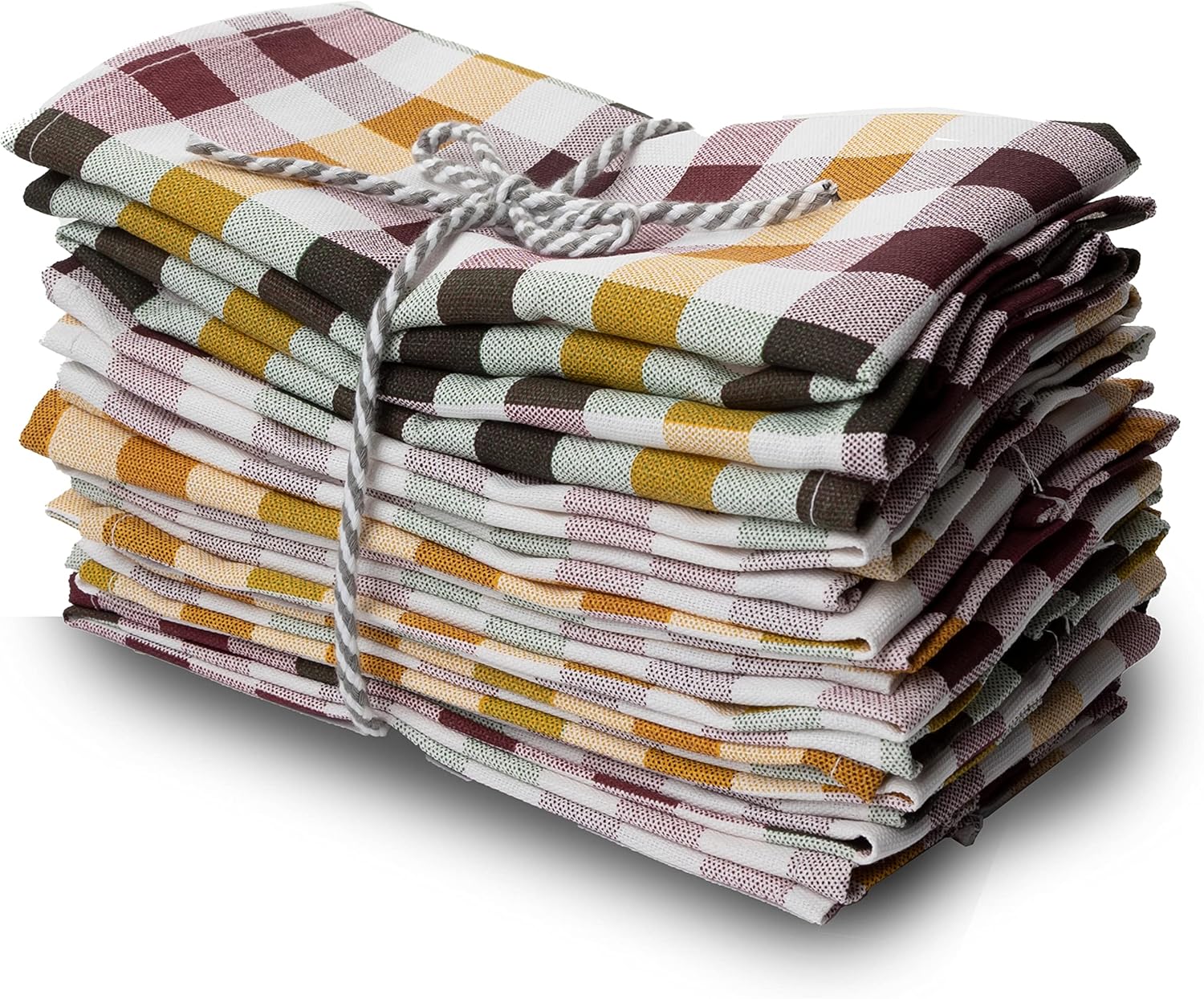 PERLLI Rustic Burnt Orange Napkins - 100% Cotton, Washable & Reusable | 12 Pack, 18x18 Inches for Thanksgiving